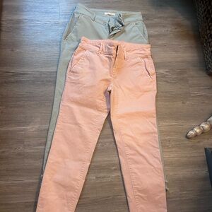 LOFT Pink and Pale Blue Skinny chinos with Frayed Hem Bundle
